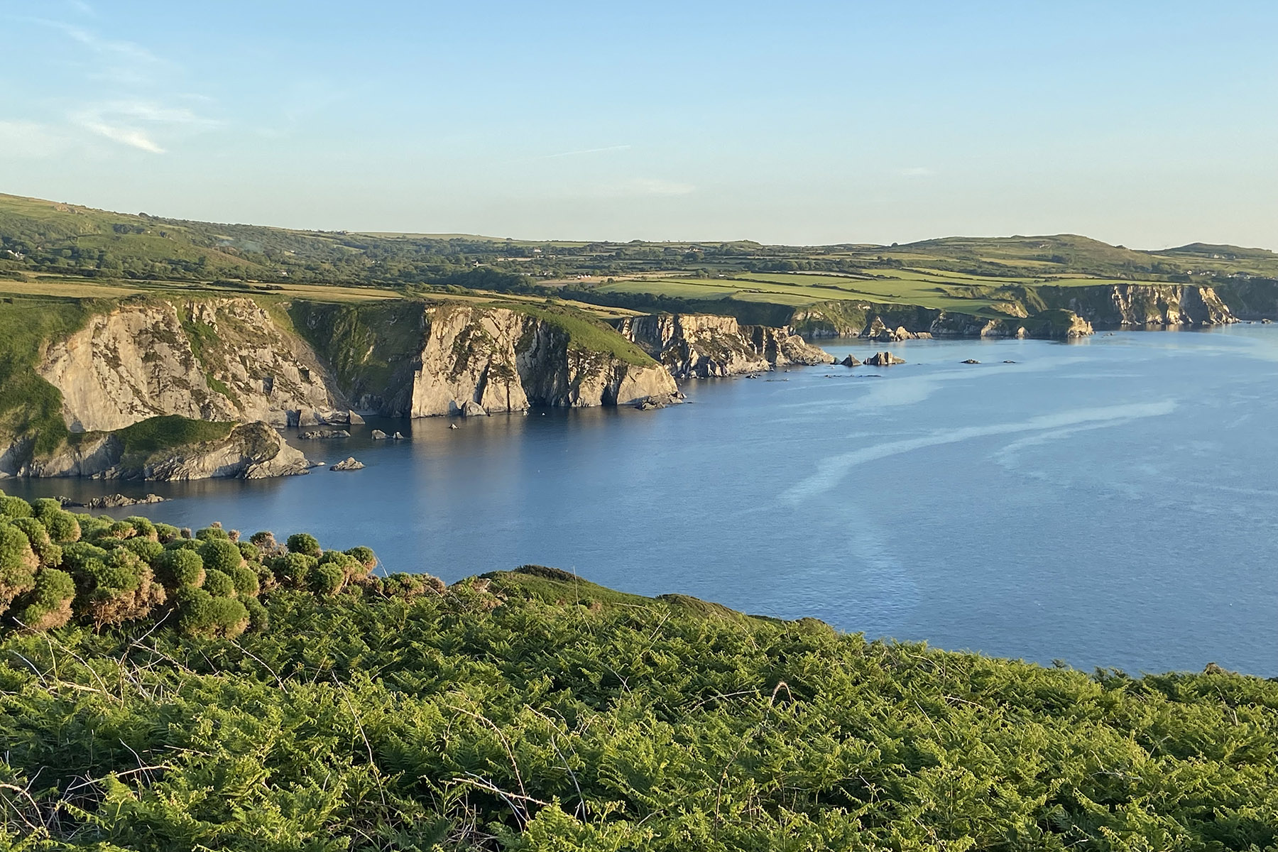 Coastal view, cliffs and blue sea